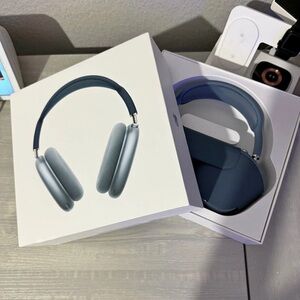 Apple Wireless Headphones in Blue and Silver